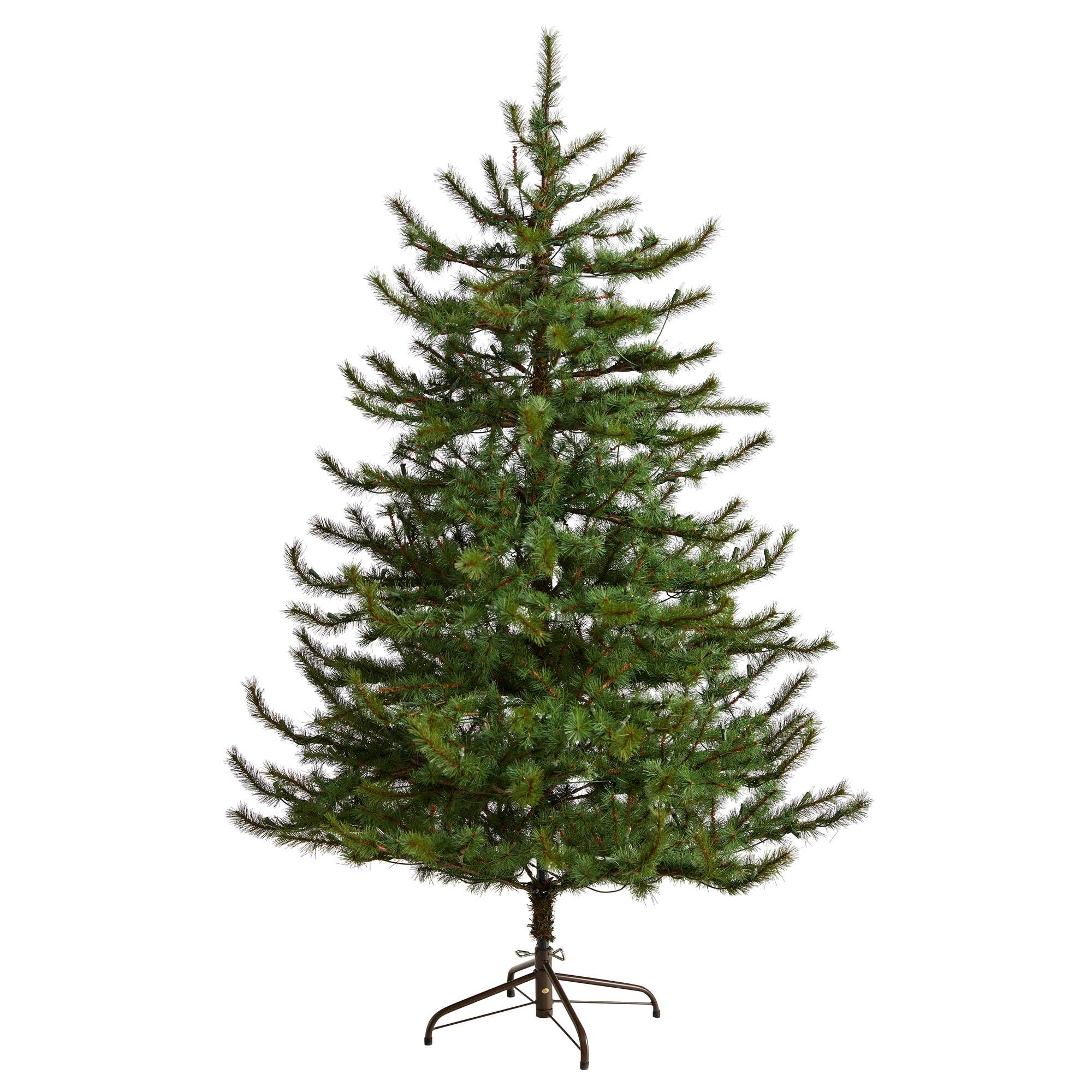 6ft. Pre-Lit Vancouver Mountain Pine Artificial Christmas Tree, Clear Lights